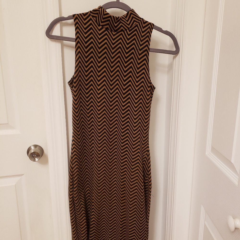 Brown and black Chevron dress